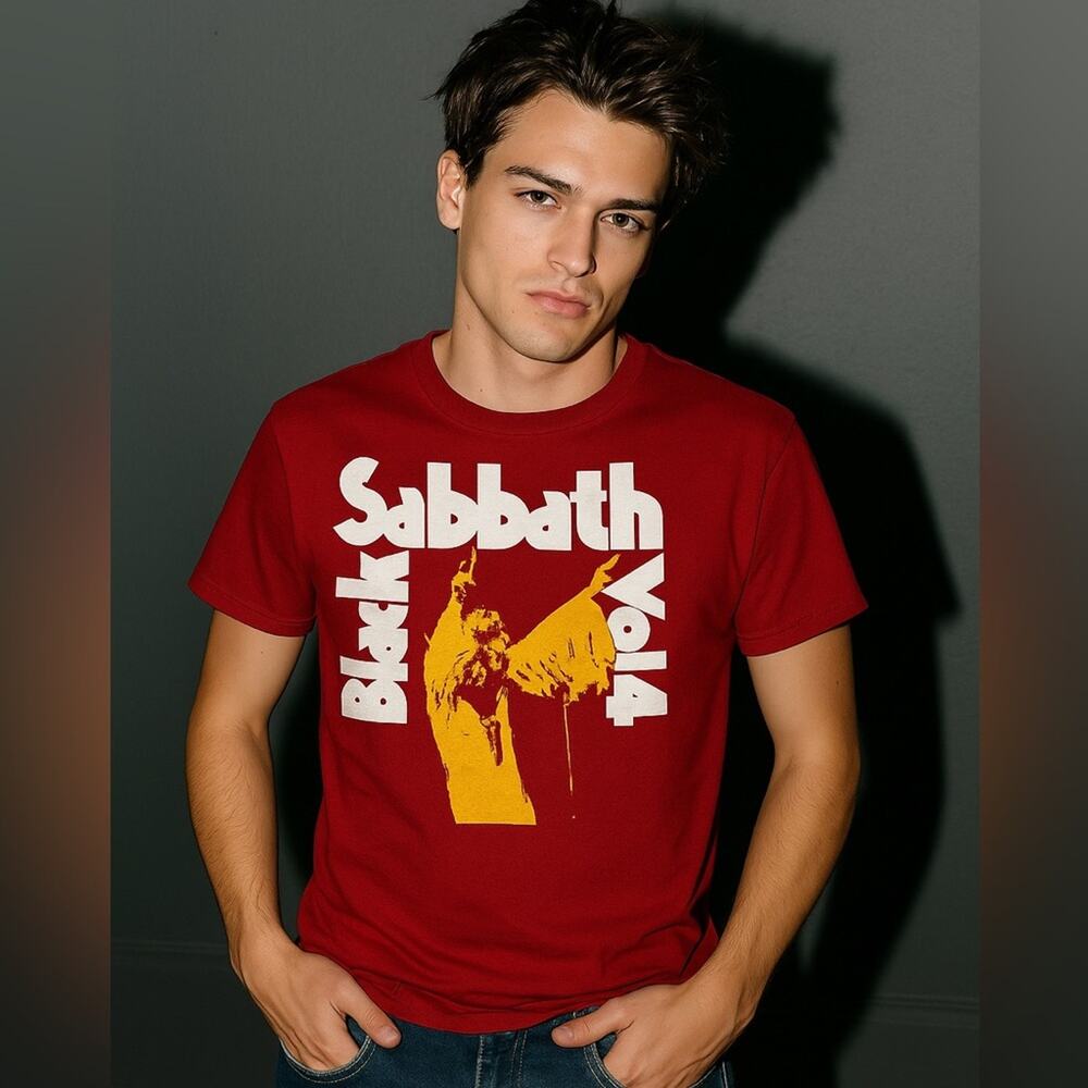 Official Licensed Black Sabbath Vol 4 Red Graphic Band Tee Size Large NWOT